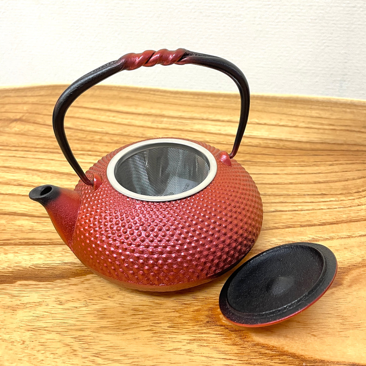 南部鉄器 小鉄瓶 急須 | アラレ 0.5L | 紅 |及富