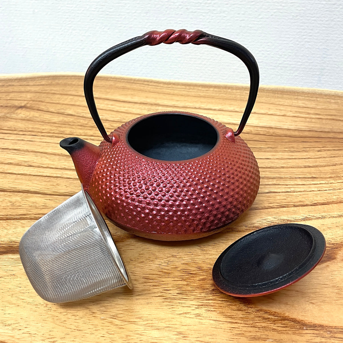 南部鉄器 小鉄瓶 急須 | アラレ 0.5L | 紅 |及富