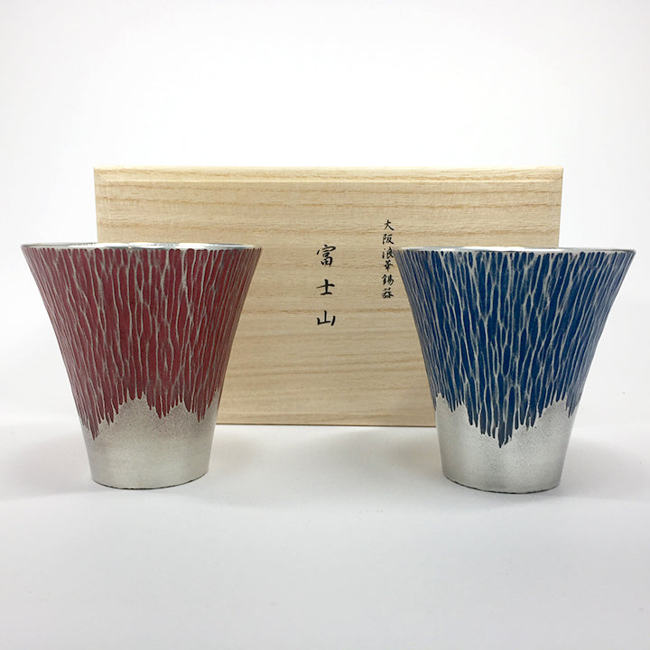 大阪浪華錫器 タンブラー | 富士山 タンブラーペア | 赤・青 | 大阪錫器