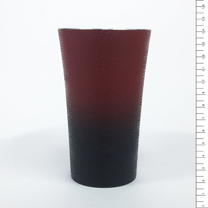 大阪浪華錫器 タンブラー | 津軽仕上げ 微粒面 | 赤 | 大阪錫器