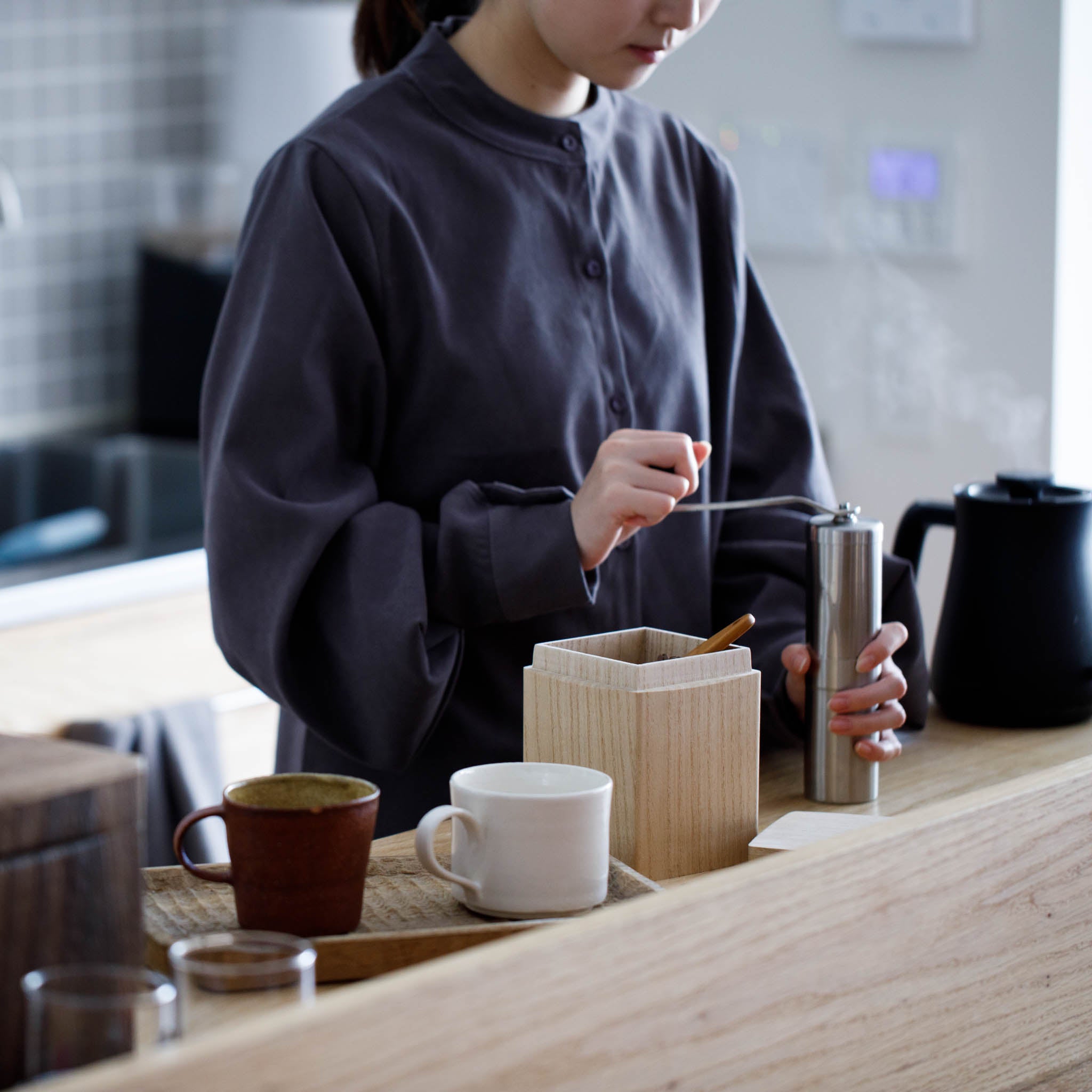 国産桐 | コーヒーストッカー | 200g 焼桐 | KIRIFT