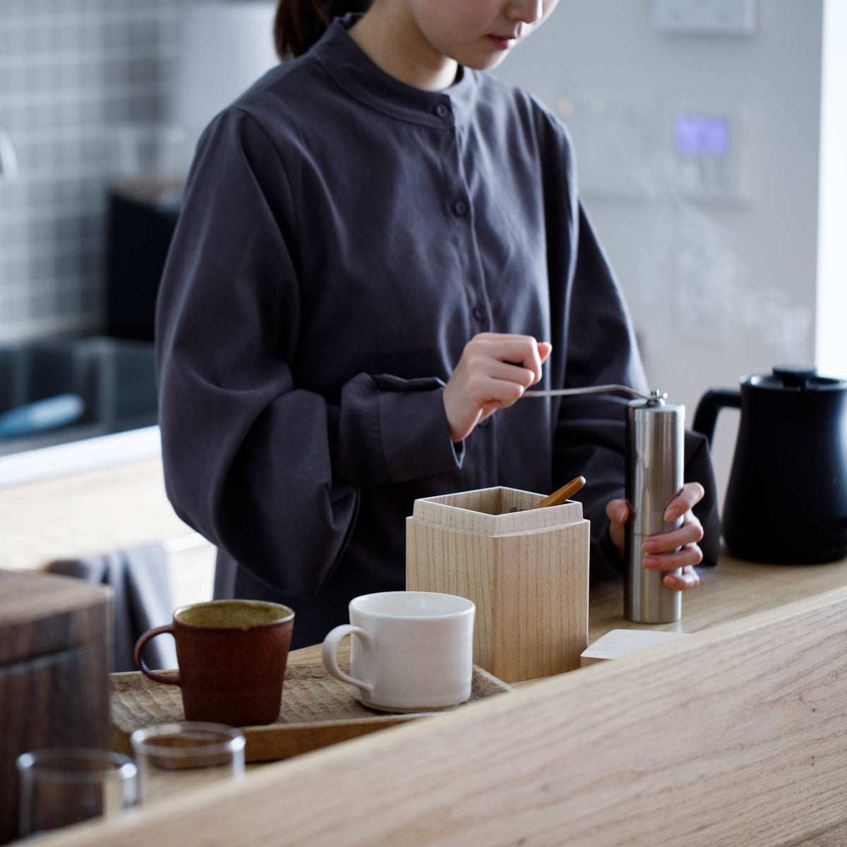 国産桐 | コーヒーストッカー | 200g 焼桐 | KIRIFT