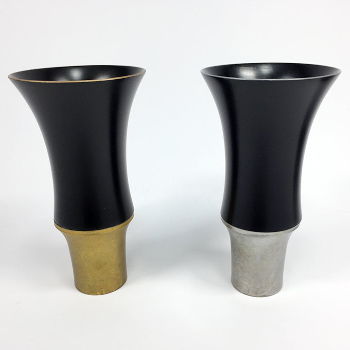 日本酒グラス | 高岡銅器 山中漆器 ぐい呑み | BAMBOO 黒漆 (TALL)MELLOW GOLD/MISTY SILVER | 喜泉