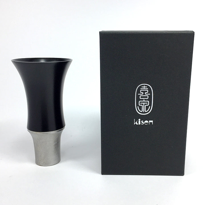 日本酒グラス | 高岡銅器 山中漆器 ぐい呑み | BAMBOO KUROURUSHI / MISTY SILVER | 喜泉