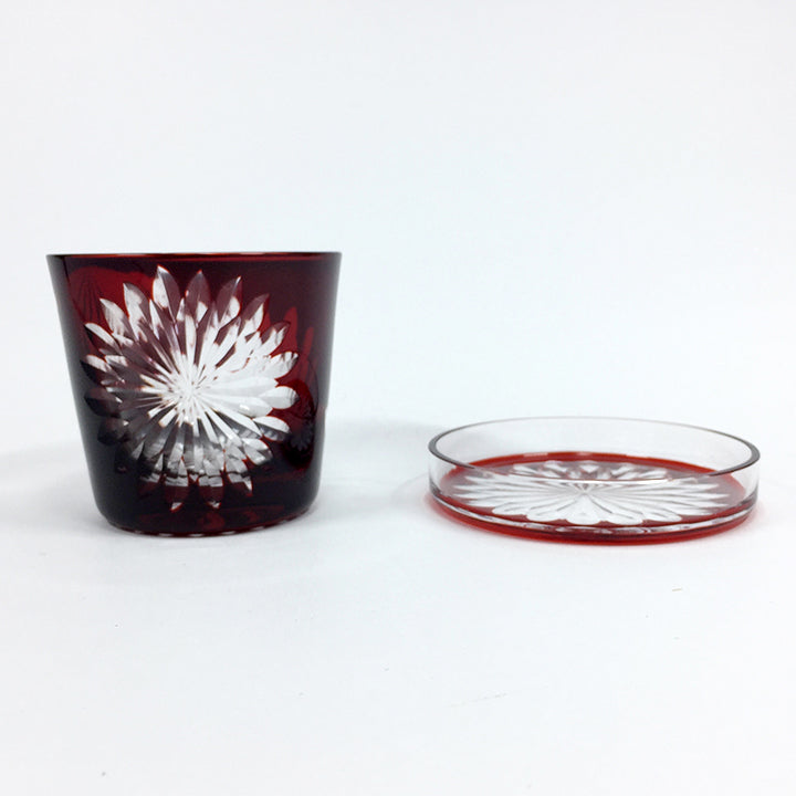 江戸切子 蓋つきグラス | 蓋ちょこ | 八重菊 | 廣田硝子