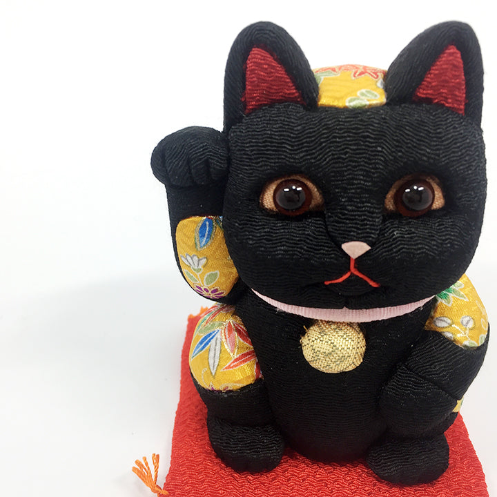 招き猫 | 江戸木目込み 招き猫 風水(小) | 黒 | 柿沼人形