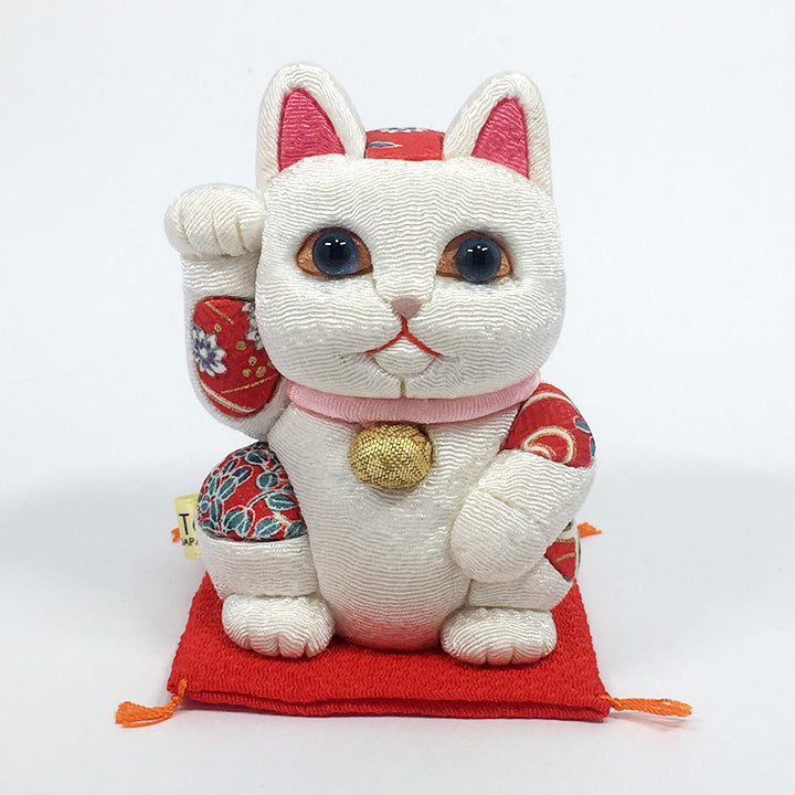 招き猫 | 江戸木目込み 招き猫 風水(小) | 白 | 柿沼人形