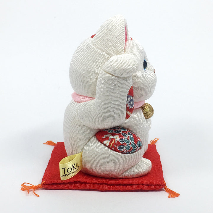 招き猫 | 江戸木目込み 招き猫 風水(小) | 白 | 柿沼人形