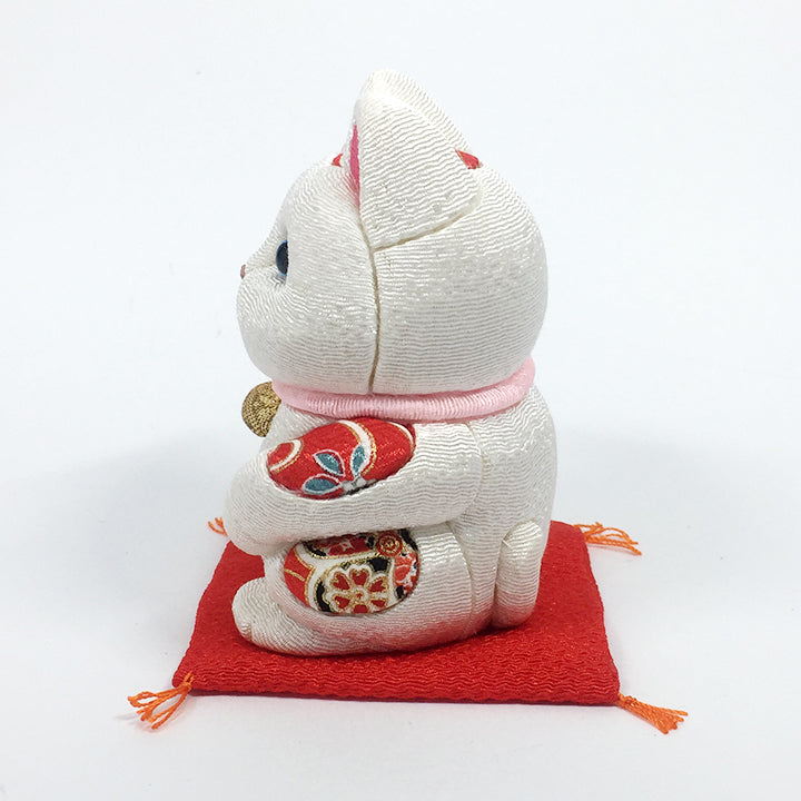 招き猫 | 江戸木目込み 招き猫 風水(小) | 白 | 柿沼人形