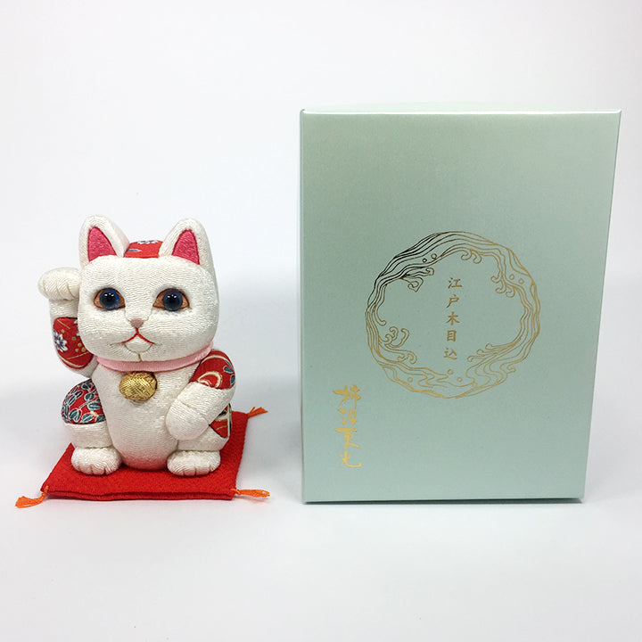 招き猫 | 江戸木目込み 招き猫 風水(小) | 白 | 柿沼人形