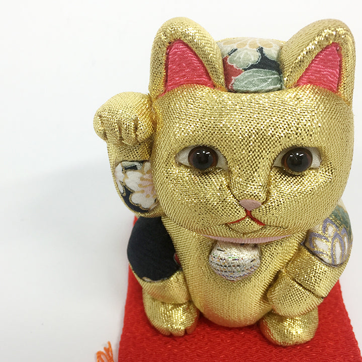招き猫 | 江戸木目込み 招き猫 風水(小) | 金 | 柿沼人形