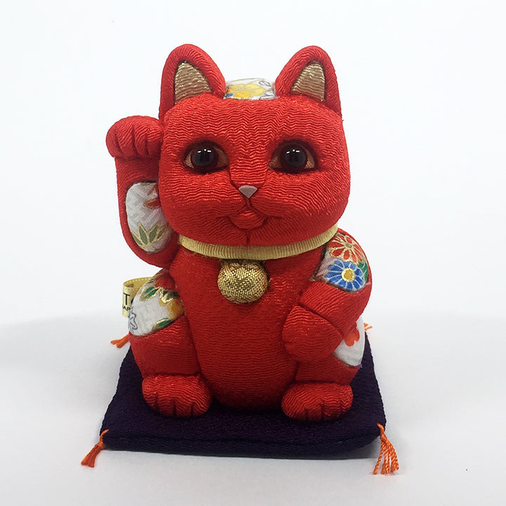 招き猫 | 江戸木目込み 招き猫 風水(小) | 赤 | 柿沼人形