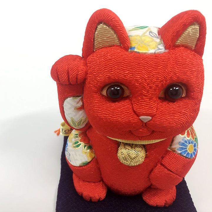 招き猫 | 江戸木目込み 招き猫 風水(小) | 赤 | 柿沼人形