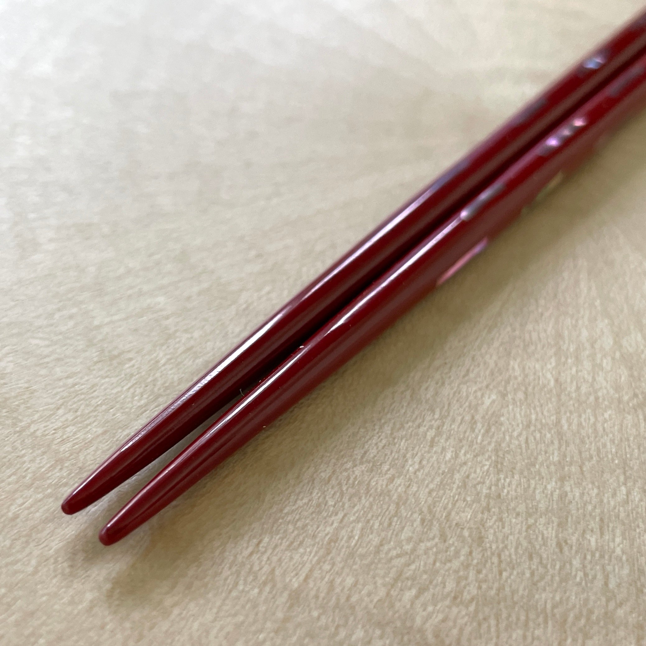 若狭塗 箸 | 貝きりこ 桐箱入り | 朱 21.5㎝ | マツ勘
