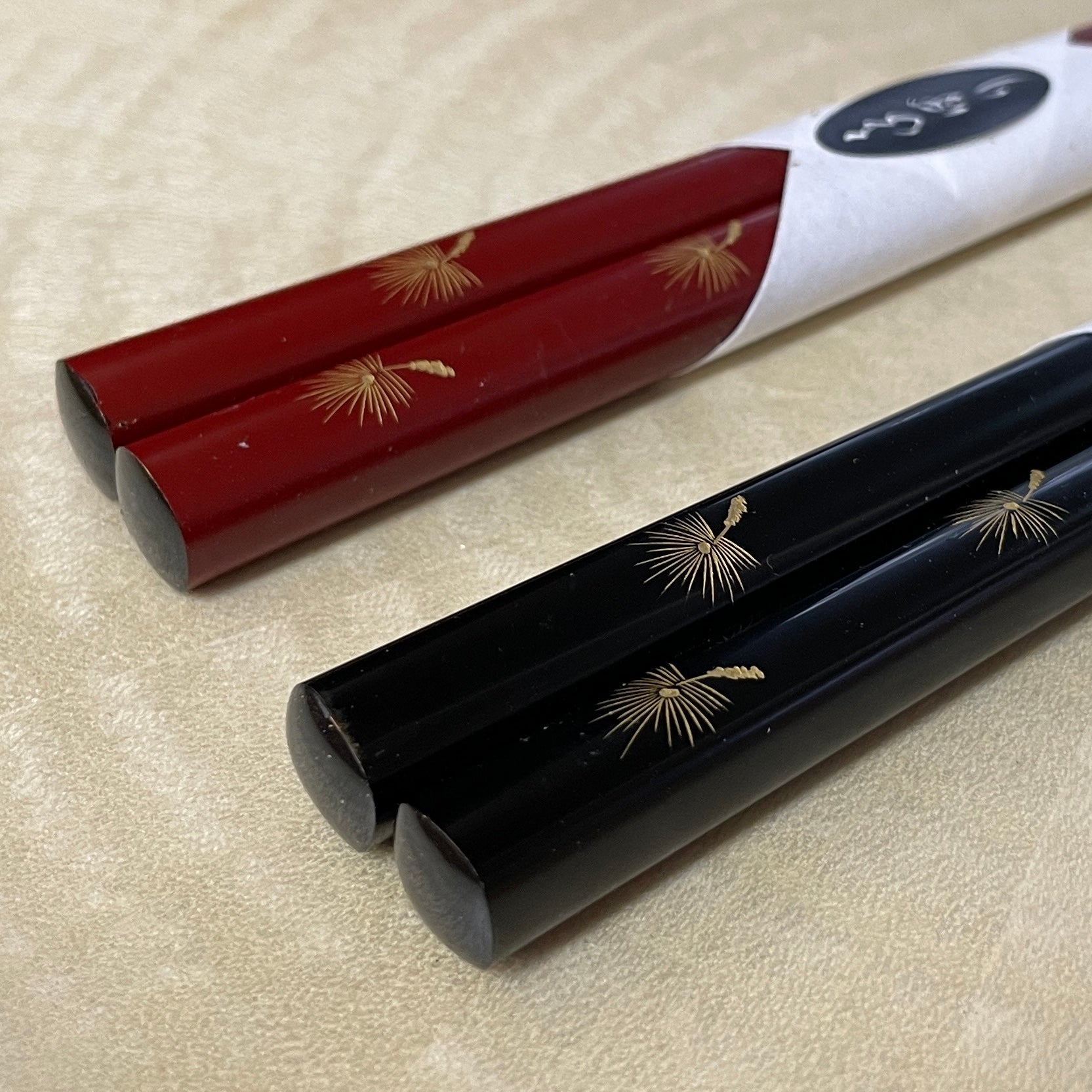 輪島塗 夫婦箸 | 飛花 沈金 | 22.5cm | 大藤漆器店