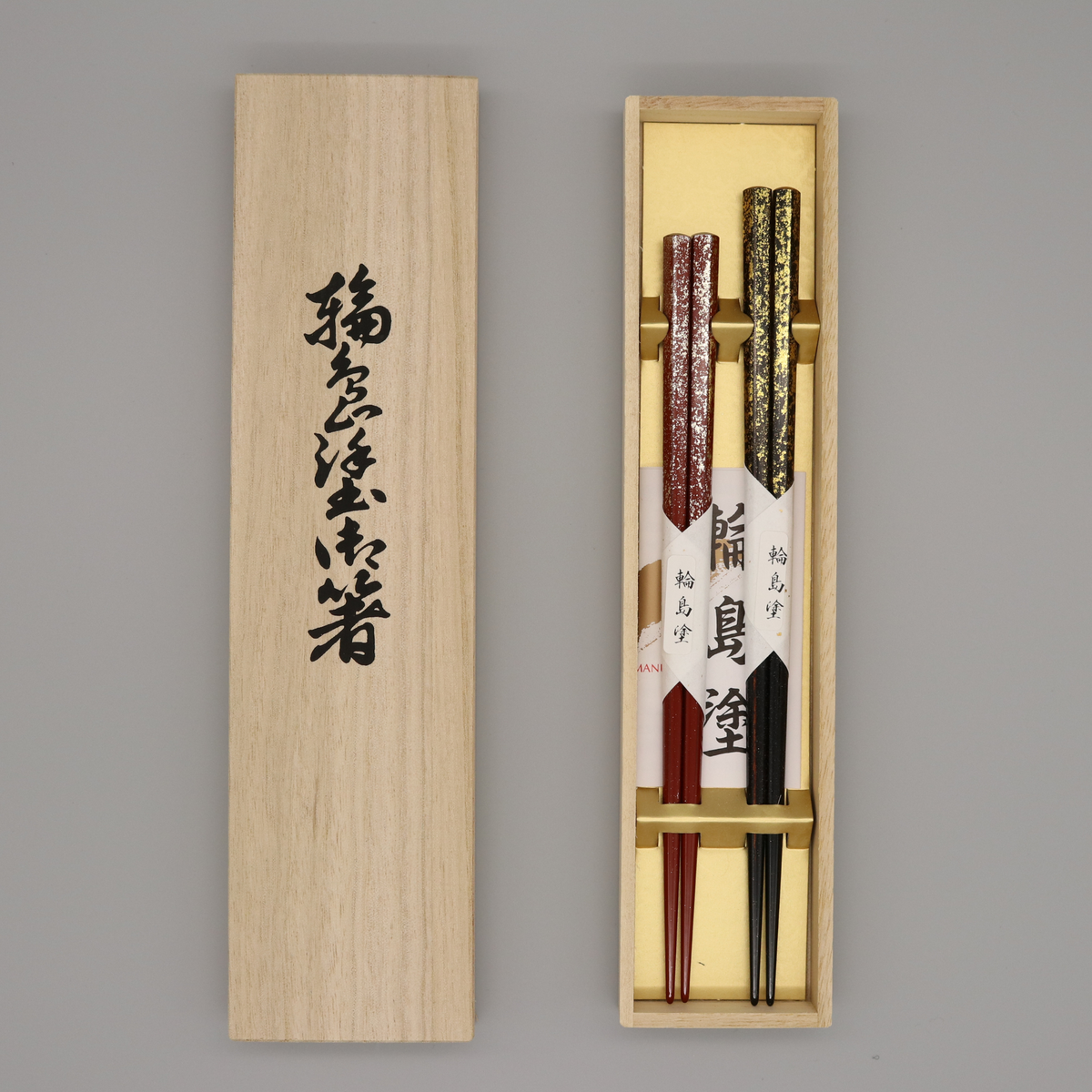 輪島塗 | 夫婦箸 五角 梨地 | 大藤漆器店