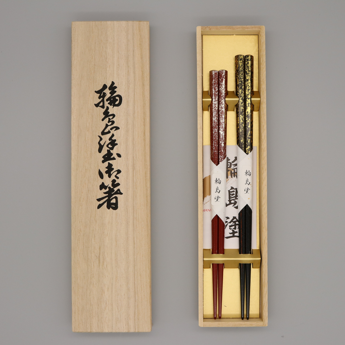 輪島塗 | 夫婦箸 五角 梨地 | 大藤漆器店