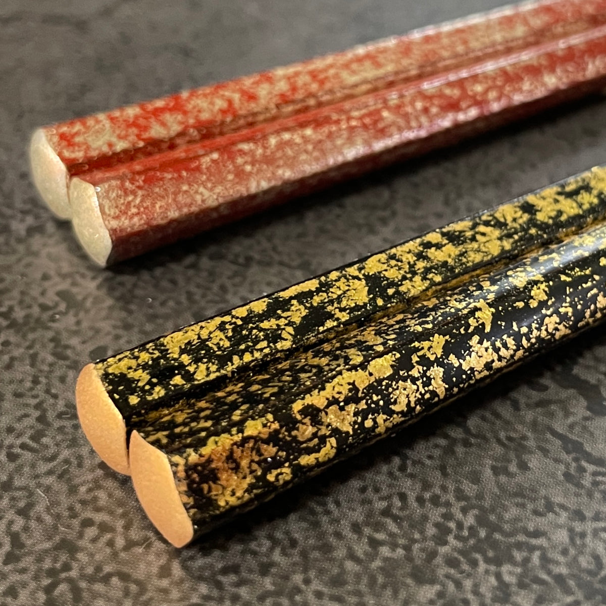 輪島塗 | 夫婦箸 五角 梨地 | 大藤漆器店