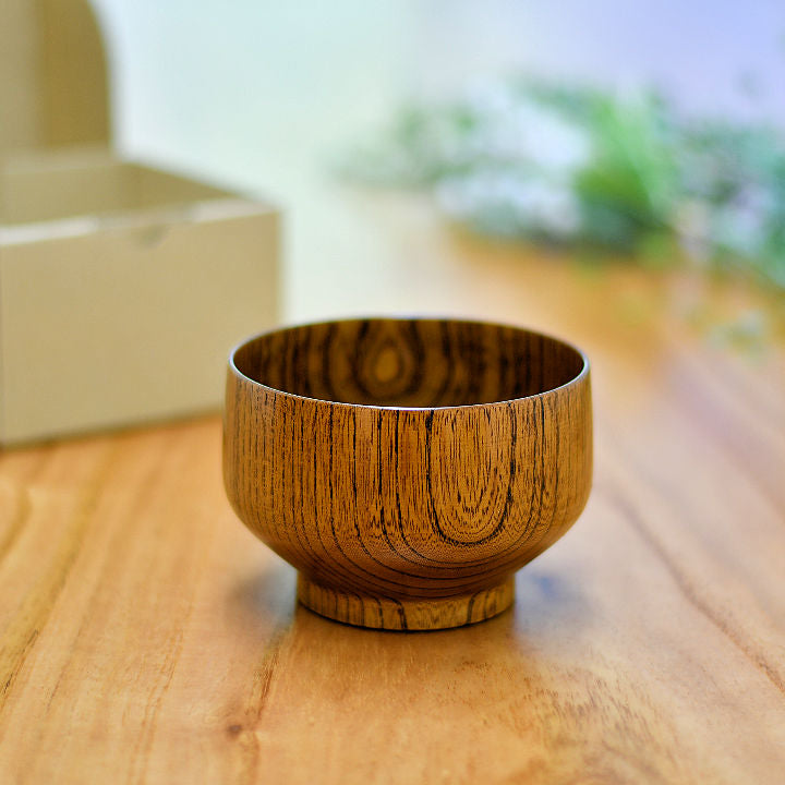 山中漆器 お椀 | サブロク椀 漆茶 | 布袋 | 白鷺木工