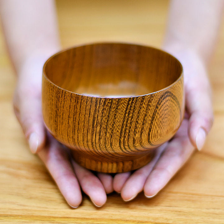 山中漆器 お椀 | サブロク椀 漆茶 | 布袋 | 白鷺木工