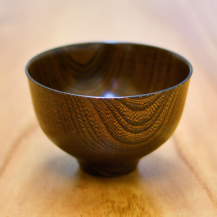 山中漆器 お椀 | サブロク椀 漆茶 | 百合 | 白鷺木工
