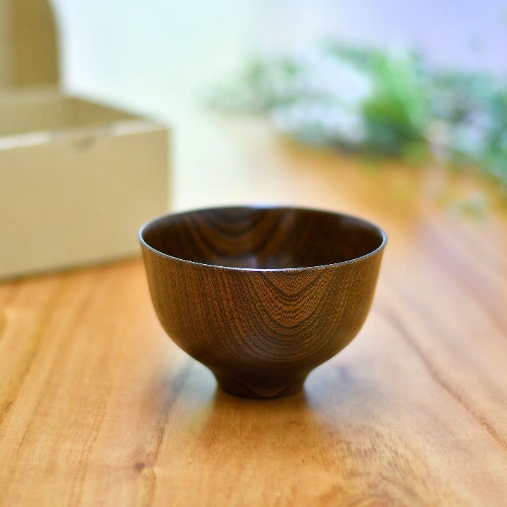 山中漆器 お椀 | サブロク椀 漆茶 | 百合 | 白鷺木工