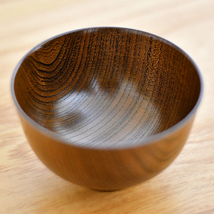 山中漆器 お椀 | サブロク椀 漆茶 | 百合 | 白鷺木工