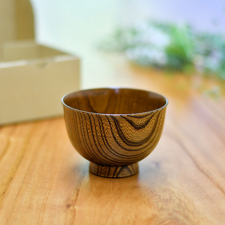 山中漆器 お椀 | サブロク椀 漆茶 | ⽻反 | 白鷺木工