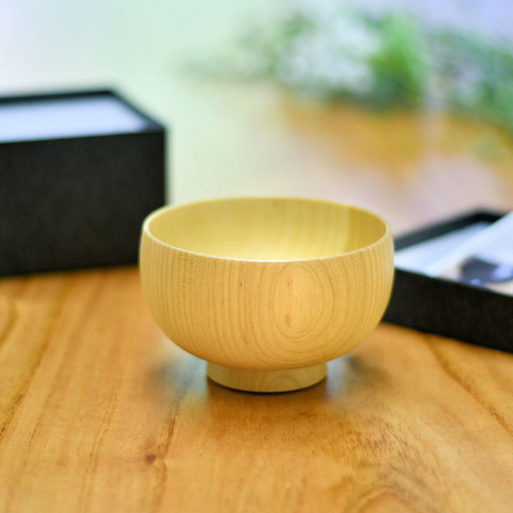 山中漆器 汁碗 | しらさぎ椀M ナチュラル | 桜 | 白鷺木工