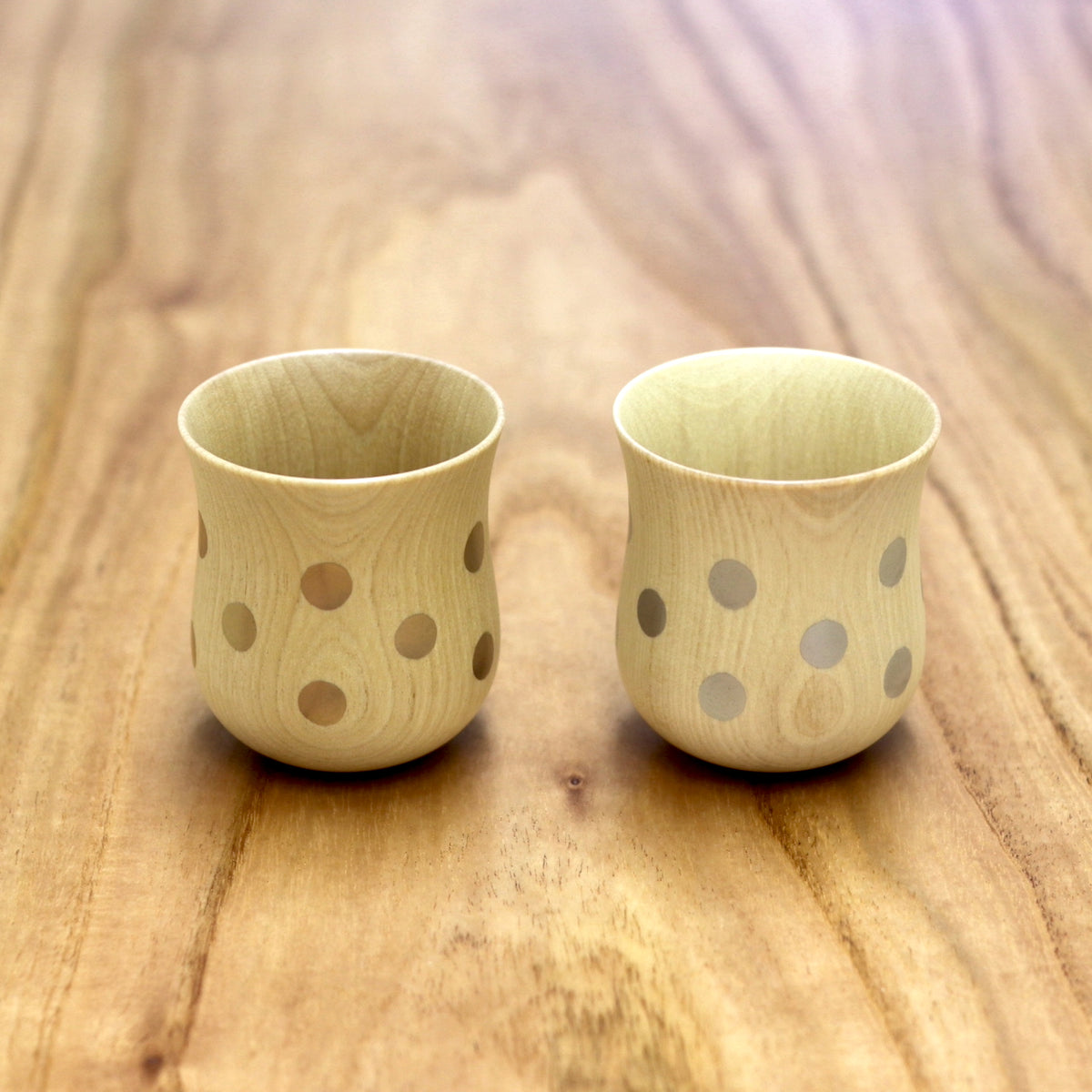 山中漆器 コップ | ⽔⽟カップ ミズメ桜 ナチュラル | ⾦/銀セット | 白鷺木工
