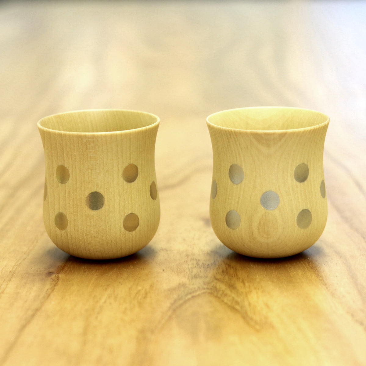 山中漆器 コップ | ⽔⽟カップ ミズメ桜 ナチュラル | ⾦/銀セット | 白鷺木工