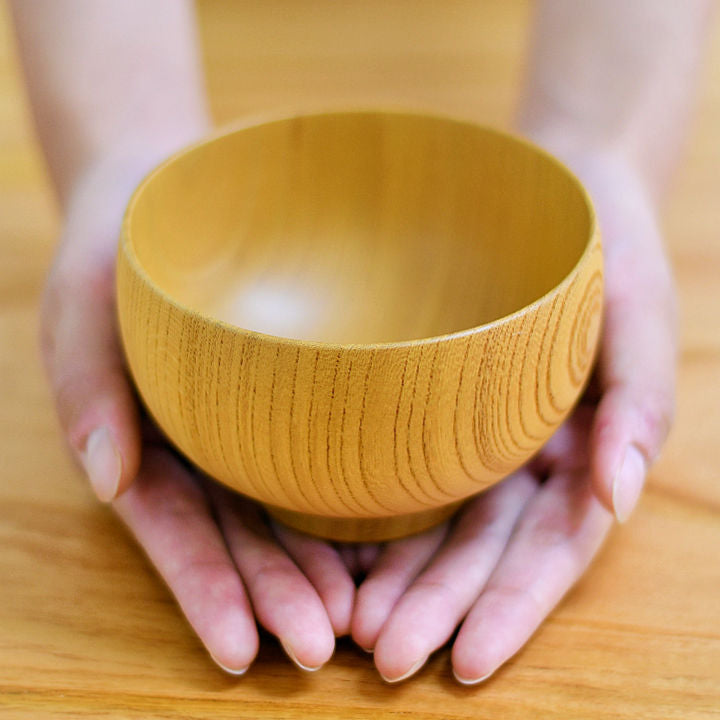 山中漆器 汁碗 | しらさぎ椀M ナチュラル | 欅 | 白鷺木工
