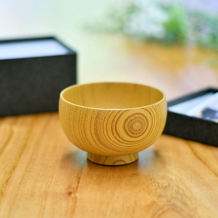 山中漆器 汁碗 | しらさぎ椀M ナチュラル | 欅 | 白鷺木工
