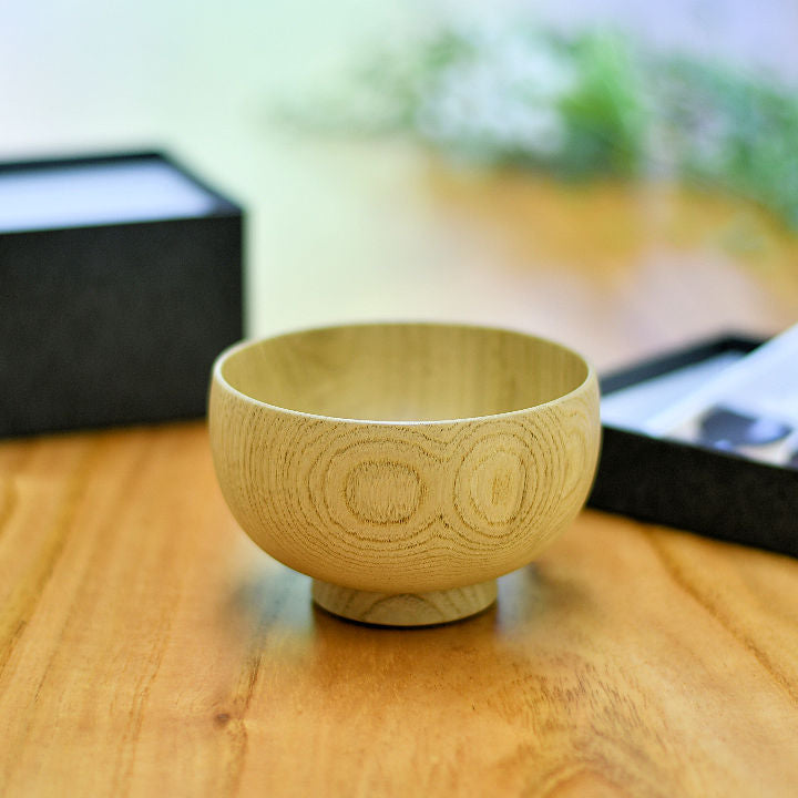 山中漆器 汁碗 | しらさぎ椀M ナチュラル | 栗 | 白鷺木工