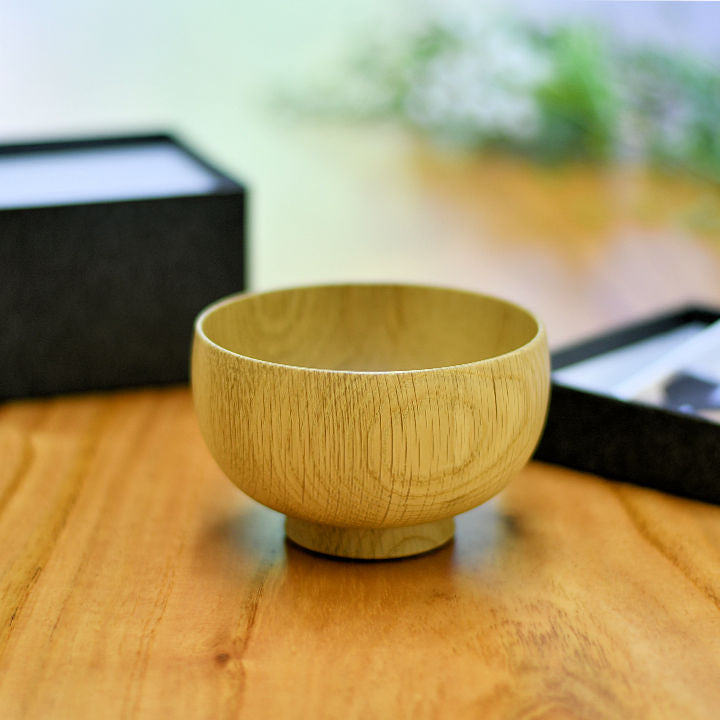 山中漆器 汁碗 | しらさぎ椀M ナチュラル | 楢 | 白鷺木工
