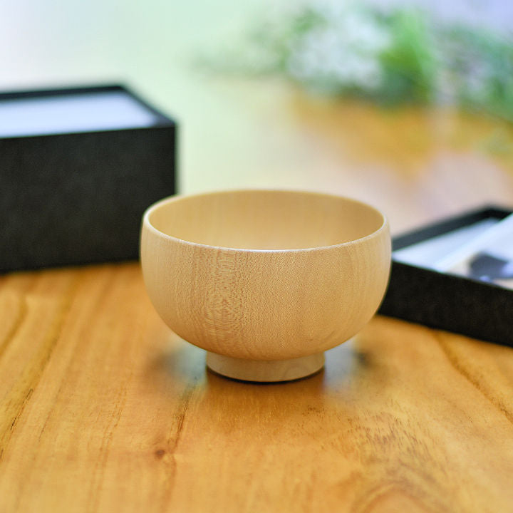 山中漆器 汁碗 | しらさぎ椀M ナチュラル | 楓 | 白鷺木工