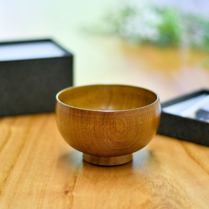 山中漆器 お椀 | しらさぎ椀M 漆茶 | 桜 | 白鷺木工