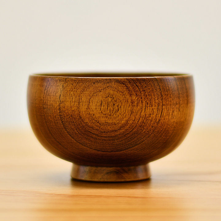 山中漆器 お椀 | しらさぎ椀M 漆茶 | 桜 | 白鷺木工