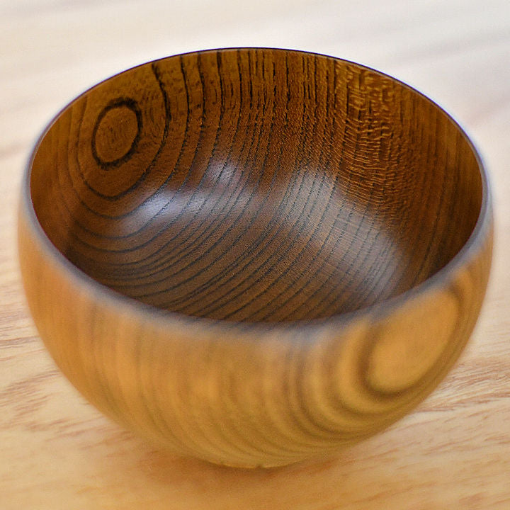 山中漆器 お椀 | しらさぎ椀M 漆茶 | 欅 | 白鷺木工