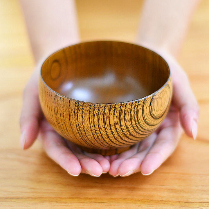 山中漆器 お椀 | しらさぎ椀M 漆茶 | 欅 | 白鷺木工