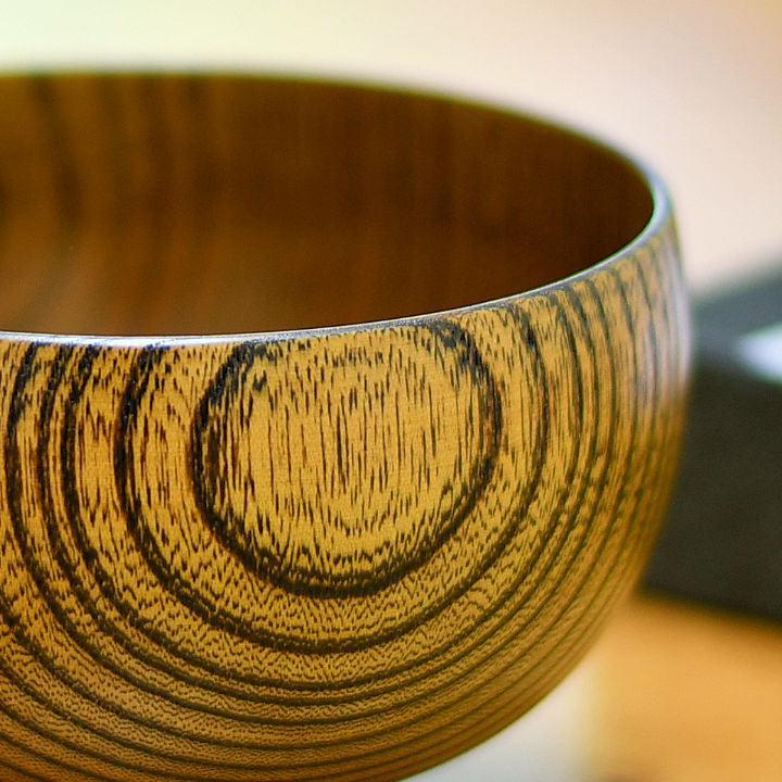 山中漆器 お椀 | しらさぎ椀M 漆茶 | 欅 | 白鷺木工