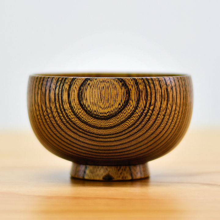 山中漆器 お椀 | しらさぎ椀M 漆茶 | 欅 | 白鷺木工