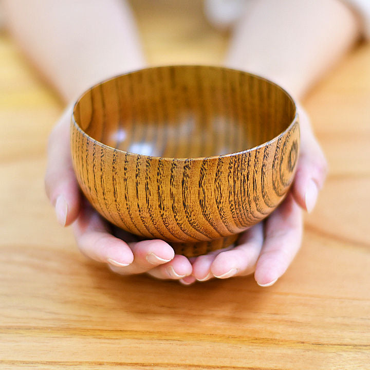 山中漆器 お椀 | しらさぎ椀M 漆茶 | 栗 | 白鷺木工