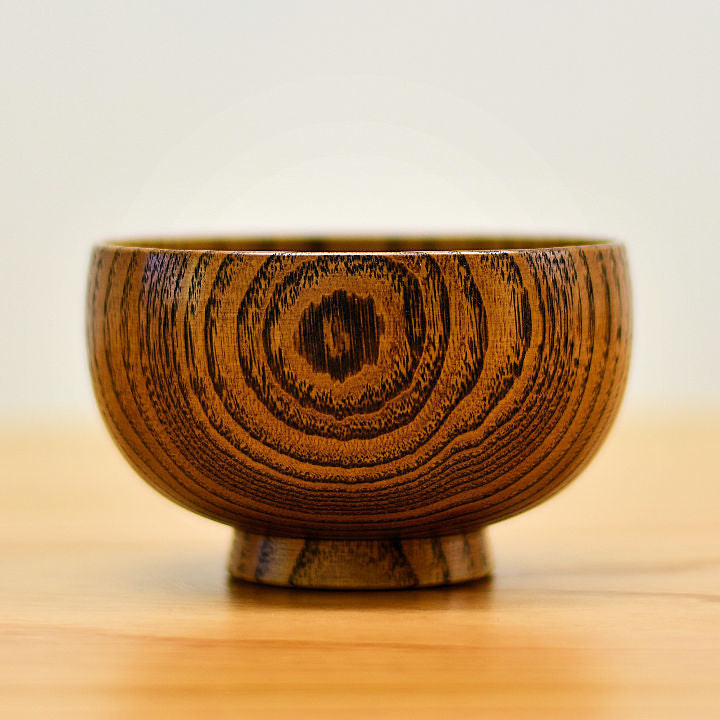 山中漆器 お椀 | しらさぎ椀M 漆茶 | 栗 | 白鷺木工