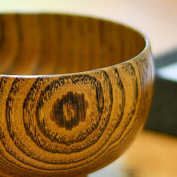 山中漆器 お椀 | しらさぎ椀M 漆茶 | 栗 | 白鷺木工