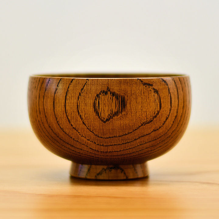 山中漆器 お椀 | しらさぎ椀M 漆茶 | 楢 | 白鷺木工