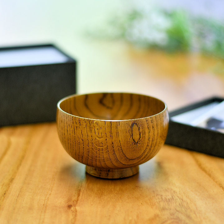 山中漆器 お椀 | しらさぎ椀M 漆茶 | 楢 | 白鷺木工