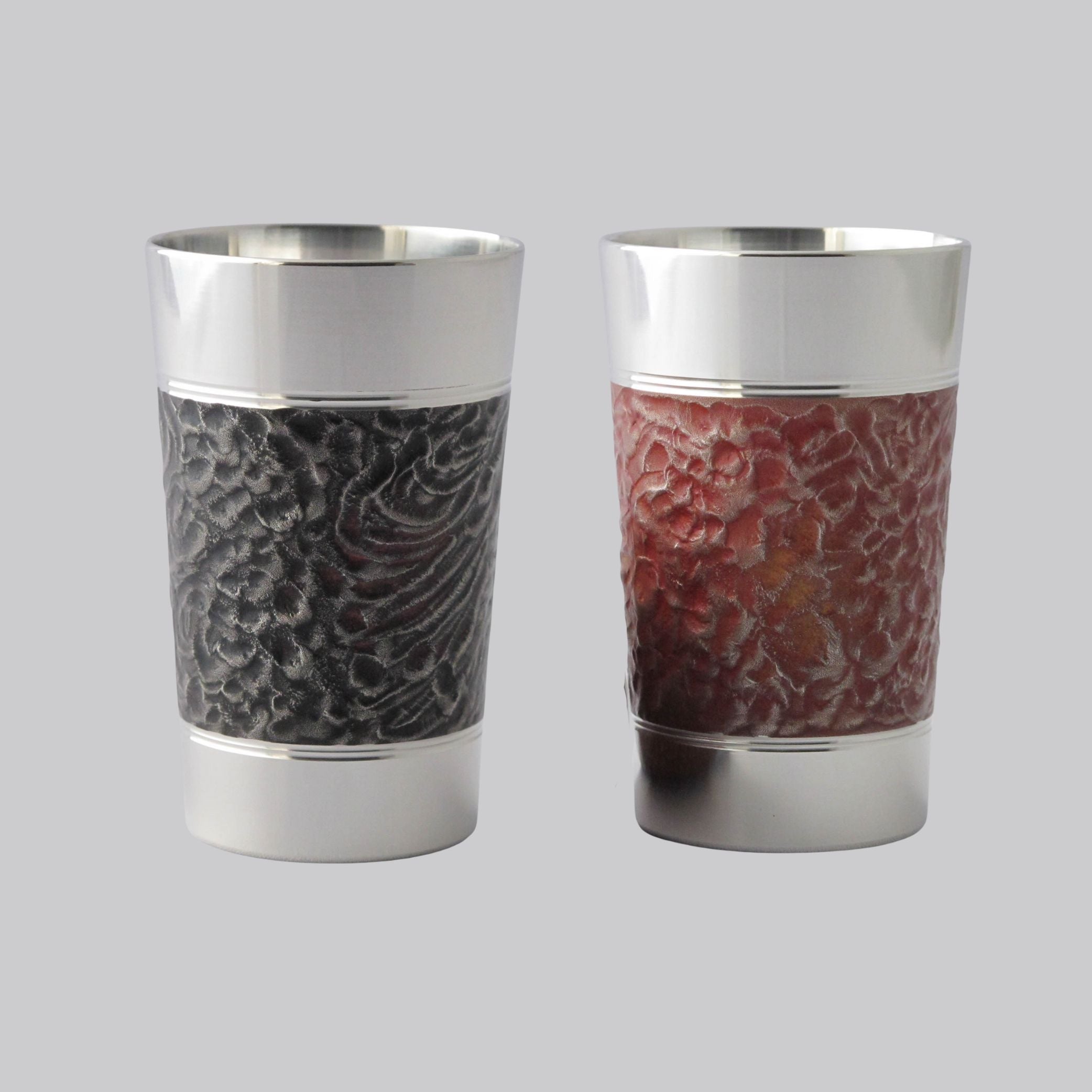 錫器 タンブラー | 3オンス カオス | ペア 赤橙山吹 黒赤 | 錫光