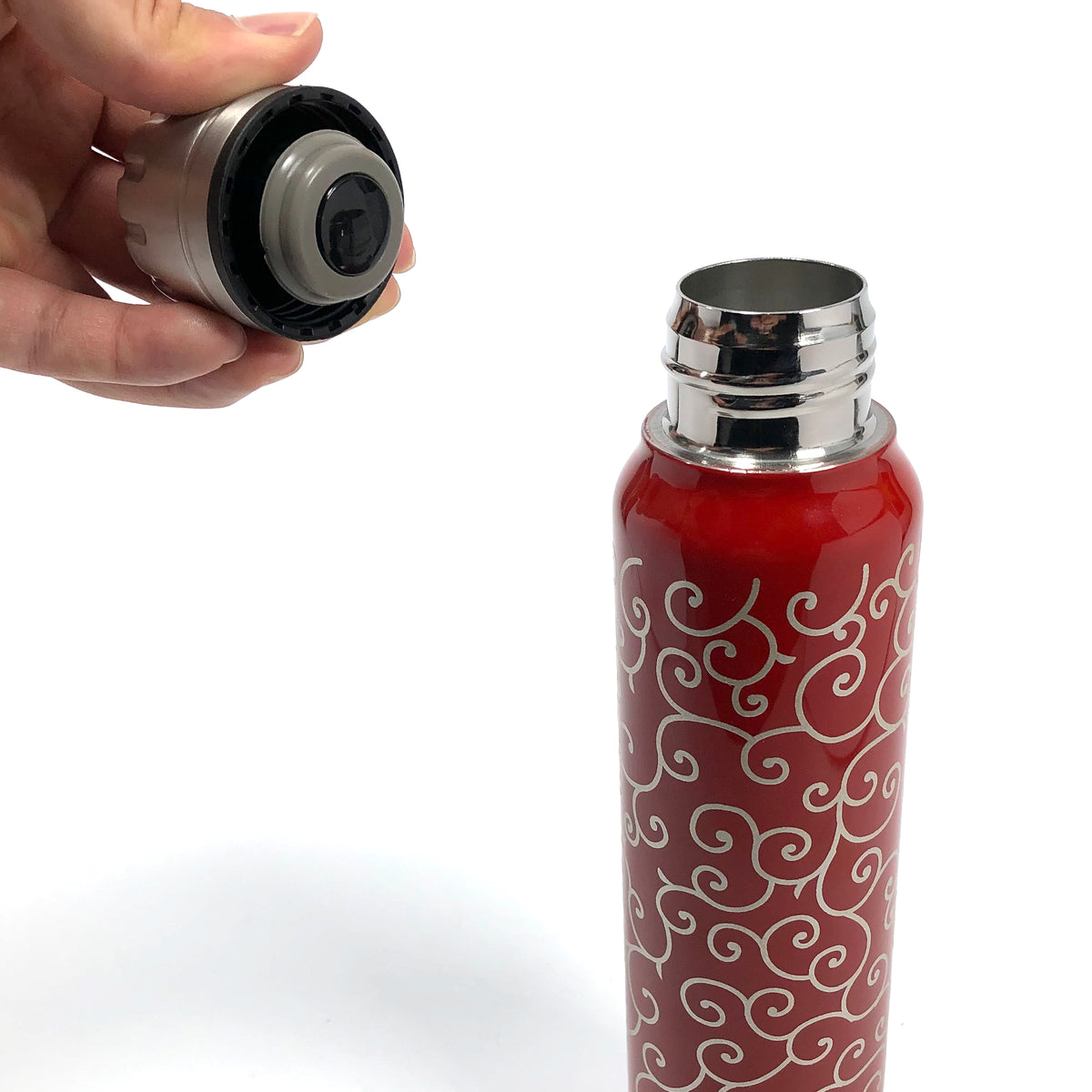越前塗り マグボトル | URUSHI umbrella bottle(うるしアンブレラボトル) | 唐草 | 朱 | 土直漆器