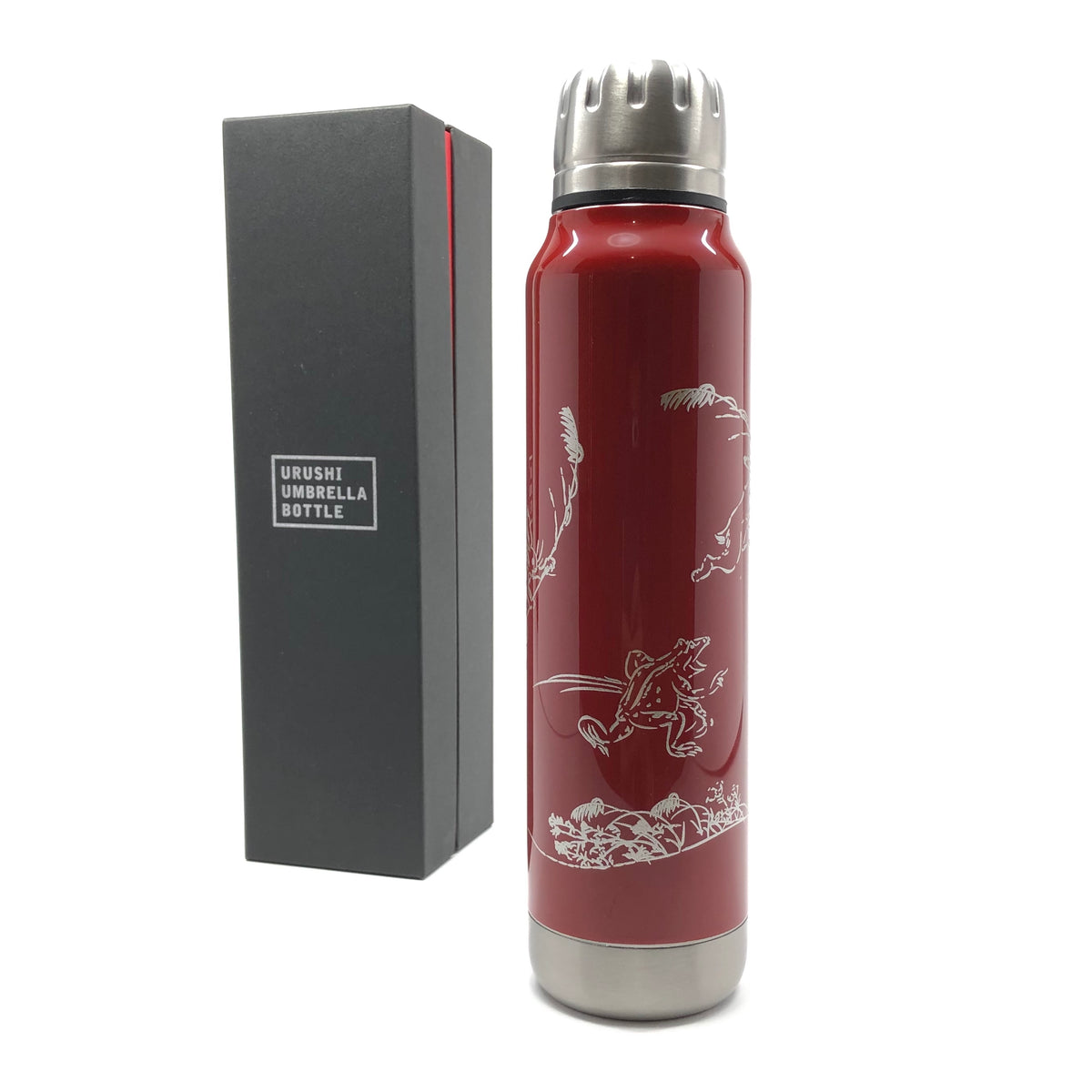 越前塗り マグボトル | URUSHI umbrella bottle(うるしアンブレラボトル) | 鳥獣戯画 | 朱 | 土直漆器